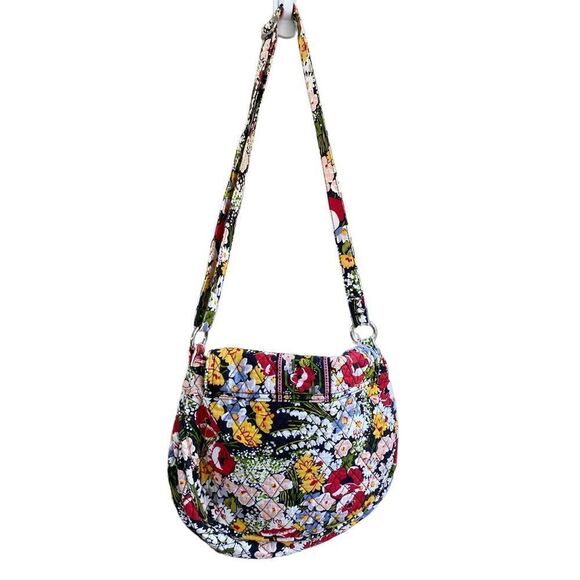 Vera Bradley large saddlebag magnetic floral handbag - Picture 4 of 10